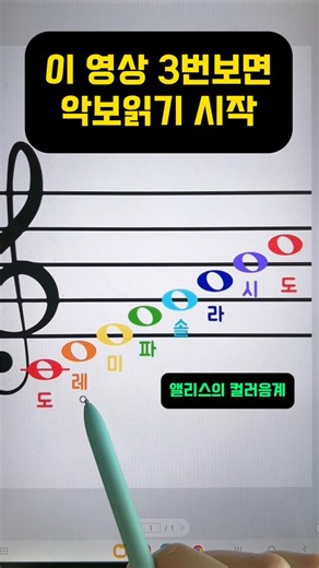 악보보는법 시각화👀 #앨리스의악보보는법 #악보 #쉬운악보 #앨리스의컬러음계