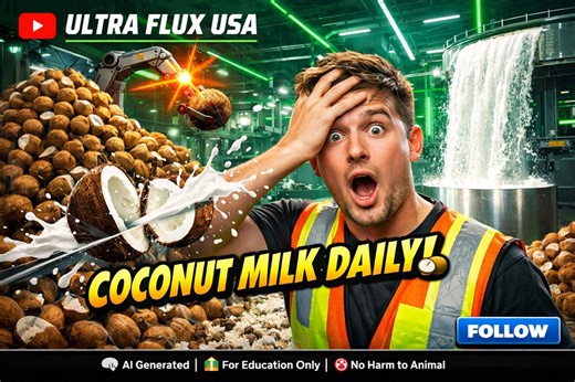 Inside the World’s Largest Coconut Milk Mega-Factory: 500,000 Units Daily 🏭🥛 ​ Turning a Mountain of 500,000 Coconuts into Pure Milk! (Mesmerizing Process) 🚀🥥 ​ ​Welcome to Ultra Flux USA ⚙️ See how fascinating products are made, from massive factories to high-tech production lines 🌍 ​Ever wondered how half a million coconuts are transformed into the smooth, creamy milk you find in your kitchen? 🥥🥛 Today, we’re taking you inside a 500,000-unit giant plant to witness the ultimate coconut r