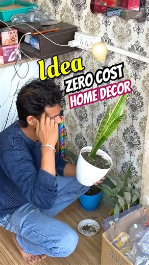 Dukan ke kabad se Fake plant bana diya #minivlog #diy #plants #craft #reuse #shortvideo