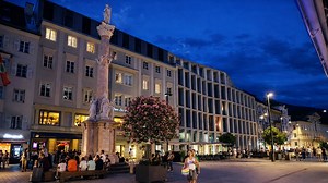 Innsbruck Austria peaceful walk beneath the Nordkette Mountains (4K)