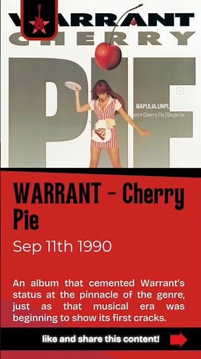 WARRANT - Cherry Pie (1990) #Warrant #CherryPie #HairMetal #Rock