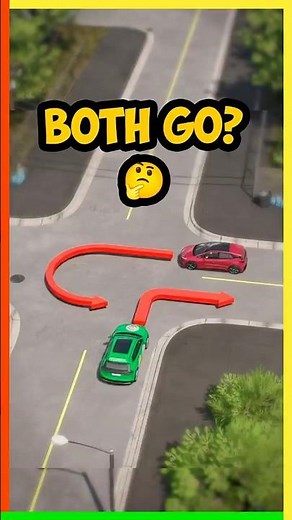 U-Turn vs Right Turn - Who Actually Yields? #rightofway #drivingtest #shorts