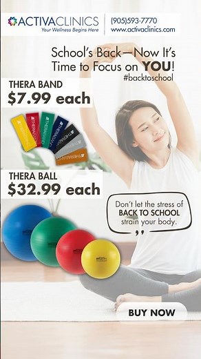 Back-to-School Promo 🎒 Thera Bands $7.99 & Thera Balls $32.99 | Activa Clinics