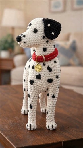 🧶💥 CACHORRINHO AMIGURUMI 🐶 | PERRITO CROCHET | DALMATA | SO CUTE DOG PATTERNS #shorts