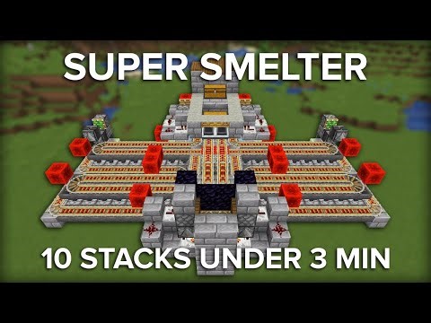 Minecraft Fast Super Smelter - 64 Furnace Smelter