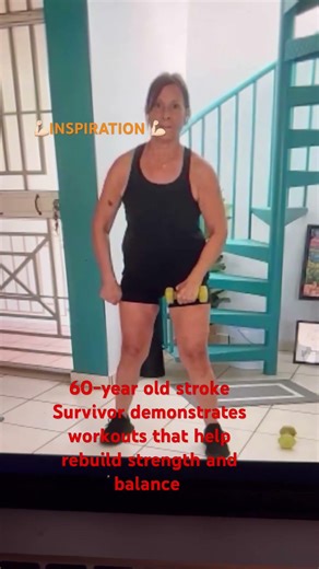 60 year-old stroke survivor demonstrates workouts that help rebuild strength &balance #inspiration