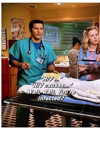 Dr. Clemente: "HIV... HIV causes..." Wait, wait. You're infected?​Patient: I'm not infected with anything. I carry the HIV virus, as do millions of other healthy people.One of the most intense scenes in the later seasons.