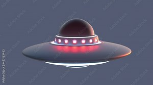 Rotating Ufo Saucer of alien with alpha mask and green matte screen. Loop chroma key video in 4k (3840 x 2160), 25 FPS.