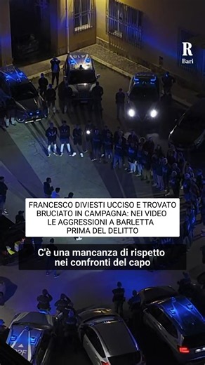 Ci sono anche alcuni video ripresi da diverse telecamere tra le prove portate dalla Dda di Bari a sostegno delle richieste di arresto per l’omicidio del 26enne Francesco Diviesti, scomparso il 25 aprile 2025 da Barletta e il cui cadavere è stato ritrovato semicarbonizzato quattro giorni dopo. Le immagini riguardano momenti precedenti e successivi al delitto. E poi quelli successivi al ritrovamento del corpo, che è stato identificato grazie all’esame del dna, comparato con quello dei suoi familia