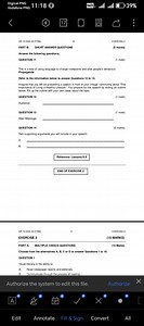 Exercise 2Part B: Short Answer QuestionsAnswer the followin... | Filo