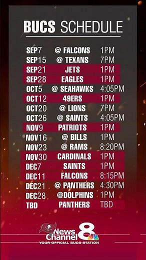 Buccaneers 2025 schedule released