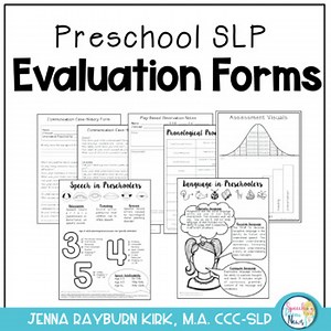 Preschool SLP Evaluation Forms: Play Based Assessment