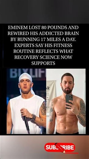 Eminem Lost 80 Pounds and Rebuilt His Life by Running 17 Miles a Day#trending#shortvideo#music