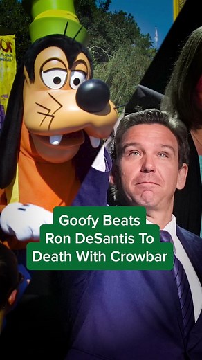 #BREAKINGNEWS: Goofy has beaten Ron DeSantis to death with a crowbar #Disney #Florida #news #goofy
