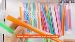 300 Pcs Wide Smoothie Straws – Boba Straws Individually Wrapped for Milkshakes, Bubble Tea & Ice Lattes – Suitable for Cold & Hot Drinks, Large Pack for Quick & Easy Serving