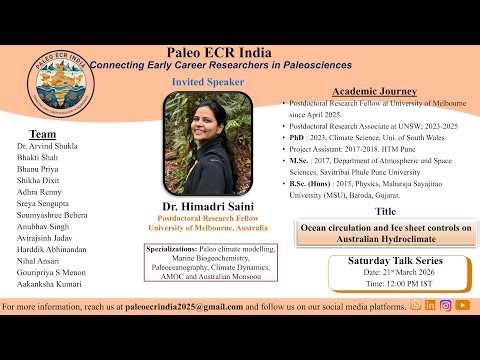 Paleo ECR India Talk 005_Dr Himadri Saini #paleoclimate #paleoceanography #monsoon