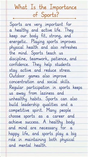 What Is the Importance of Sports? Essay in English | 100 Words
