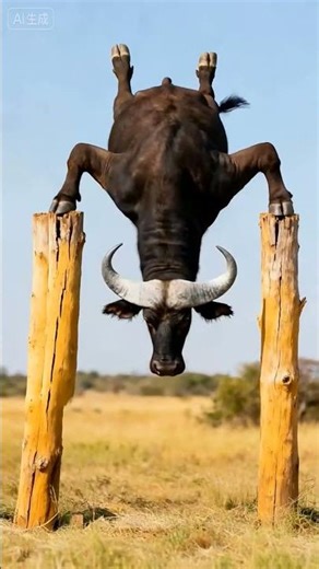 Buffalo Doing Push-Ups 💪😱 | Strongest Animal Ever? | #Shorts #shortsfeed #animals #wildlife #youtube