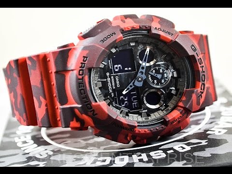 CASIO GShock CAMO GA100CM-4A REVIEW | How To Set Time | LIGHT DISPLAY