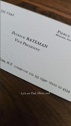 Let's see Paul Allens card #americanpsycho #horrormovies #patrickbateman #paulallen