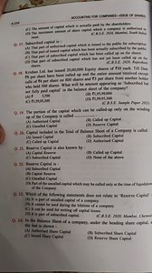 Q. 17. Subscribed capital is :(A) That part of authorised capi... | Filo