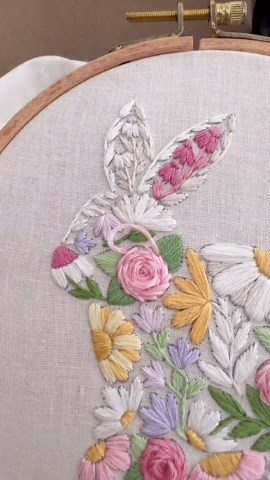 Easter Bunny Embroidery | Rosey Rabbit | PDF Pattern - Etsy Australia