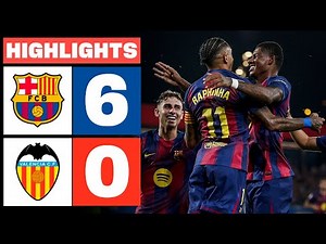 Barcelona vs Valencia 6-0 Highlights | LaLiga 2025 | valencia barcelona