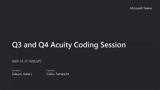 Acuity Coding Session - December 17, 2025