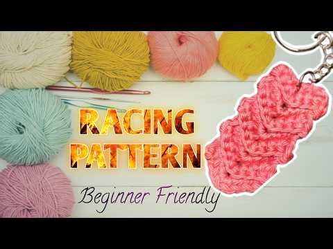 Day - 12/30 | How to crochet Racing⚡ Pattern with yarn | Tutorial Video | 30 days challenge