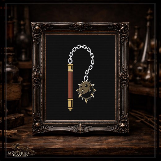 Flail Cross Stitch Pattern, Medieval Mace PDF, Weapon Embroidery - Etsy