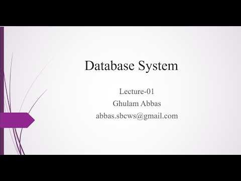 DB video lecture 01