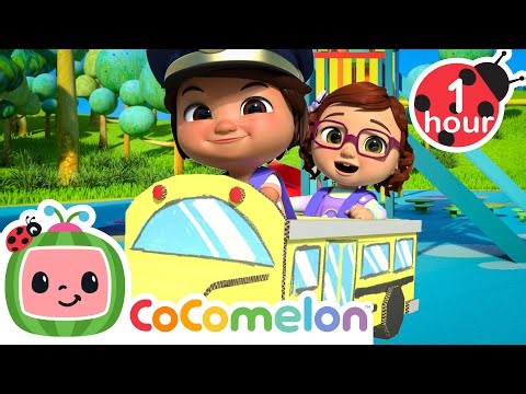 Driving Fun! Nina Takes Bella to the Bus Stop 🚏 | CoComelon 🍉 | 🔤 Subtitled Sing Along Songs 🔤