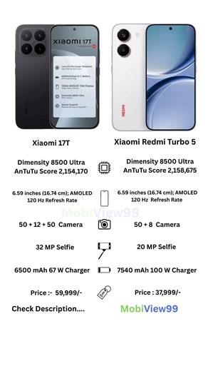 Redmi Turbo 5 vs Xiaomi 17T | Best Value Phone in 2026? 🔥