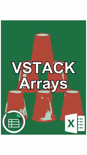 VSTACK Arrays in Excel‼️ #cheatsheets #excel #exceltips #spreadsheet #tutorials