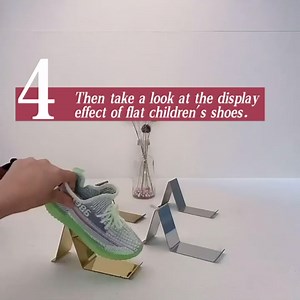 2 Pair/4 Pcs Gold Shoe Display Stands Metal Sandal Display Stands High Heel Display Rack Holder for Shoe Store Home Shopping Malls