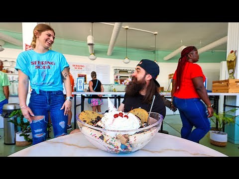 "THAT IS DANGEROUS!"...I ORDERED FLORIDA'S FAMOUS GIANT SUNDAE CHALLENGE! | BeardMeatsFood