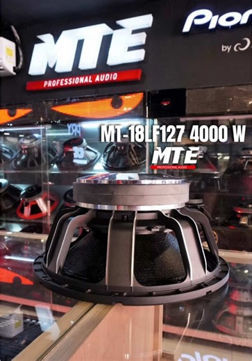 🔊 MT-18LF127 MTE (18”) – El bajo que se siente 🔊 ¿Quieres un sistema que retumbe con fuerza el parlante MT-18LF127 está hecho para entregar graves profundos, potentes y controlados, ideal para sonido profesional. ✅ 18 pulgadas para bajos con presencia ✅ 2000W RMS / 4000W programa (potencia real para trabajo pesado) ✅ 8Ω (ideal para armar sistemas con amplificación pro) ✅ 96 dB de sensibilidad (suena fuerte con buena eficiencia) ✅ 38–1200Hz (bajo profundo y buen rango) ✅ Bobina 5” (127mm) (más 