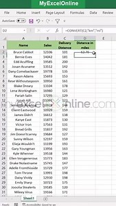  Did you know that Excel can convert numbers from one measurement system to another measurement system? YES, you can with the CONVERT Formula! You will be surprised at what units it can convert for you 朗朗朗 Click here to get our 101 Best Excel Tips & Tricks book so that you can advance your Excel skills! https://www.myexcelonline.com/182-150.html?utm_campaign=meetedgar&utm_medium=social&utm_source=meetedgar.com | myexcelonline.com | Facebook