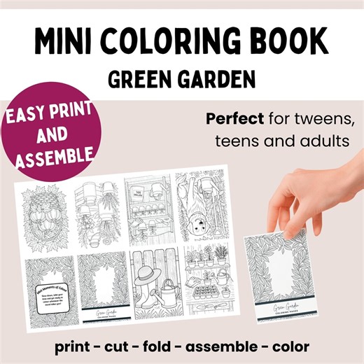 Garden Themed Printable Coloring Book, PDF Instant Download, A4 and US Letter Options - Etsy