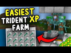 NEW EASIEST TRIDENT XP Farm Minecraft Bedrock 1.21+!