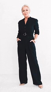 SPRING NEW ARRIVAL: Navy Blue Jumpsuit for Women’s Workwear 📲 Comment LTK for a link. #oldmoneyoutfits #oldmoneyfashion #workwearstyle #shopltk . | The Midlife Posh Closet