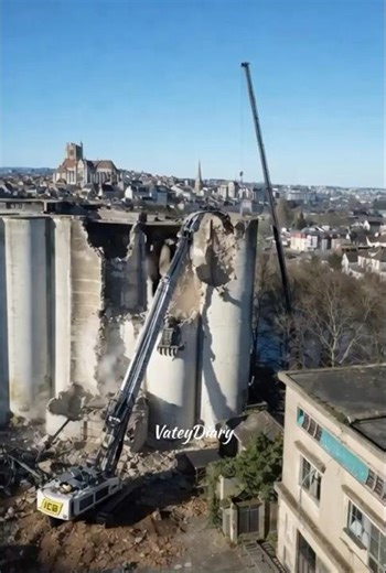 Mini Excavator Demolish Silo #VateyDiary