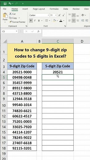 📬 How to Change 9-Digit ZIP Codes to 5 Digits in Excel | Quick & Easy Fix!