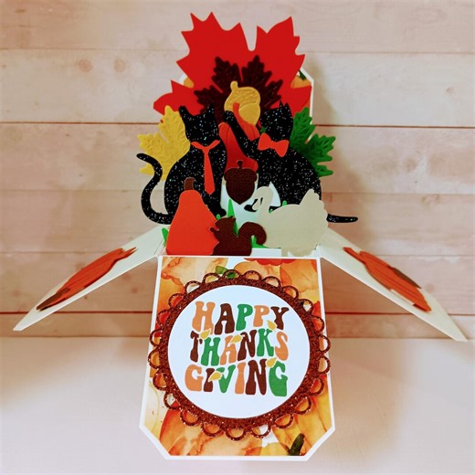 Handmade Thanksgiving Card: Black Cat 3D Pop up Box Card - Etsy Australia