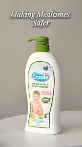 Clean bottles, utensils, and everything your baby touches with Cradle’s 100% plant-based, non-toxic formula — gentle for your little one, tough on germs and residue. 💚 Give your little one the clean they deserve. | Cradle Natural Cleanser