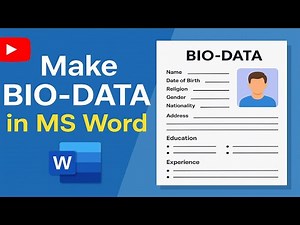 📝 How to Make a Professional Bio-Data in MS Word //📝 MS Word-এ পেশাদার Bio-Data তৈরি করুন