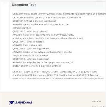 NCRA CTR FINAL EXAM NEWEST ACTUAL EXAM COMPLETE 180 QUESTIONS AND CORRECT DETAILED ANSWERS