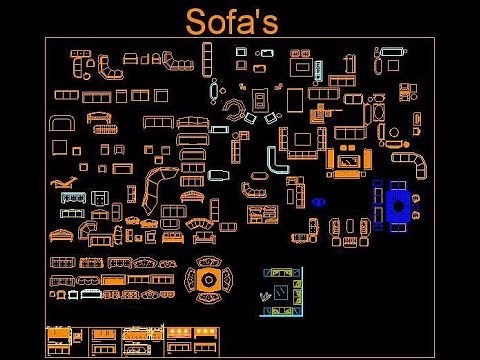 Free Autocad Furniture Block Download (www.planndesignpro.com)- Sofa, Table, Chair, Cabinet etc.