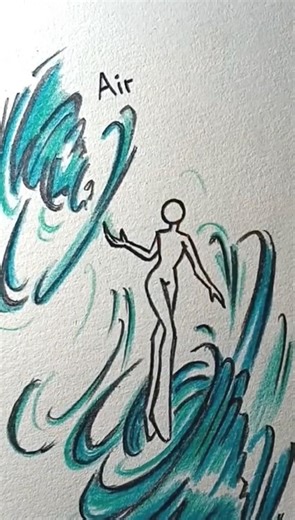 How to draw Stickman with elemental powers air and water #drawastickman #easydraw #drawingforkids