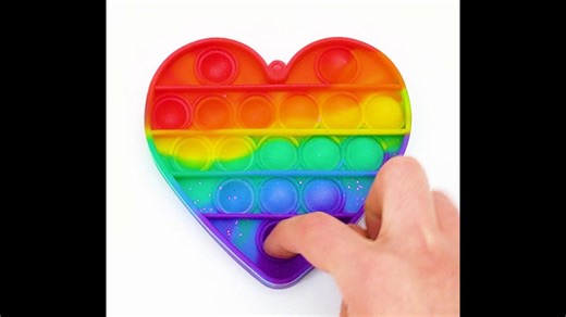 Satisfying Poking Colorful Heart-Shaped Pop It With Rhythm